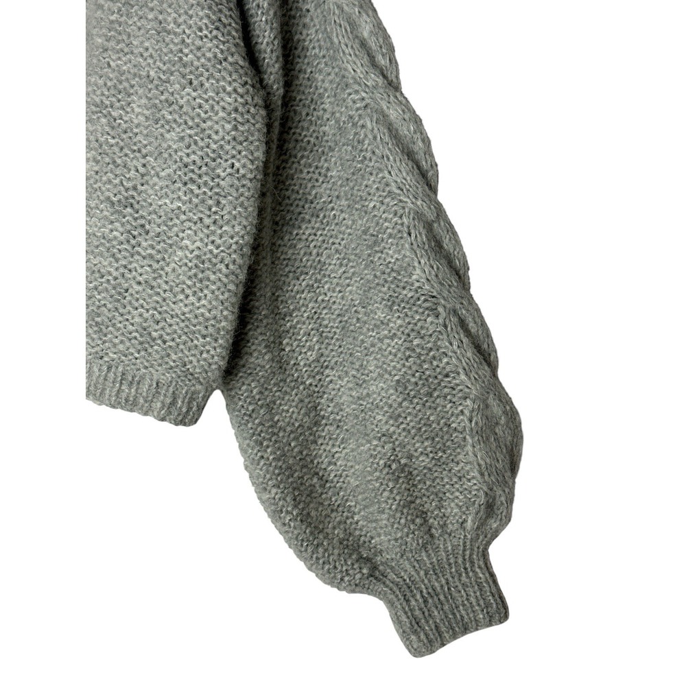 Eleven Six Vaida Sweater Women's M/L Pale Grey Hand Knit Baby Alpaca Wool $398 - Picture 10 of 14